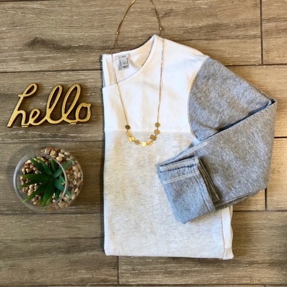 J. Crew Tops - J. Crew Colorblock Tee Back Zip Baseball Cotton